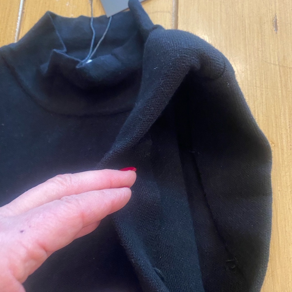 Women’s Sleeveless Turtleneck Maxi Black Sweater Dress Bodycon Texture New S/M - Picture 6 of 15